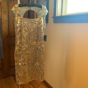 NWT silver sequined cocktail/party dress, size 14